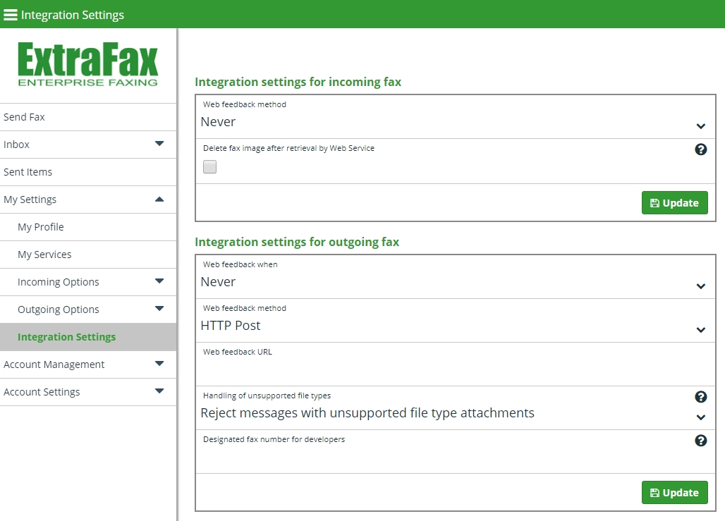 Integration Settings